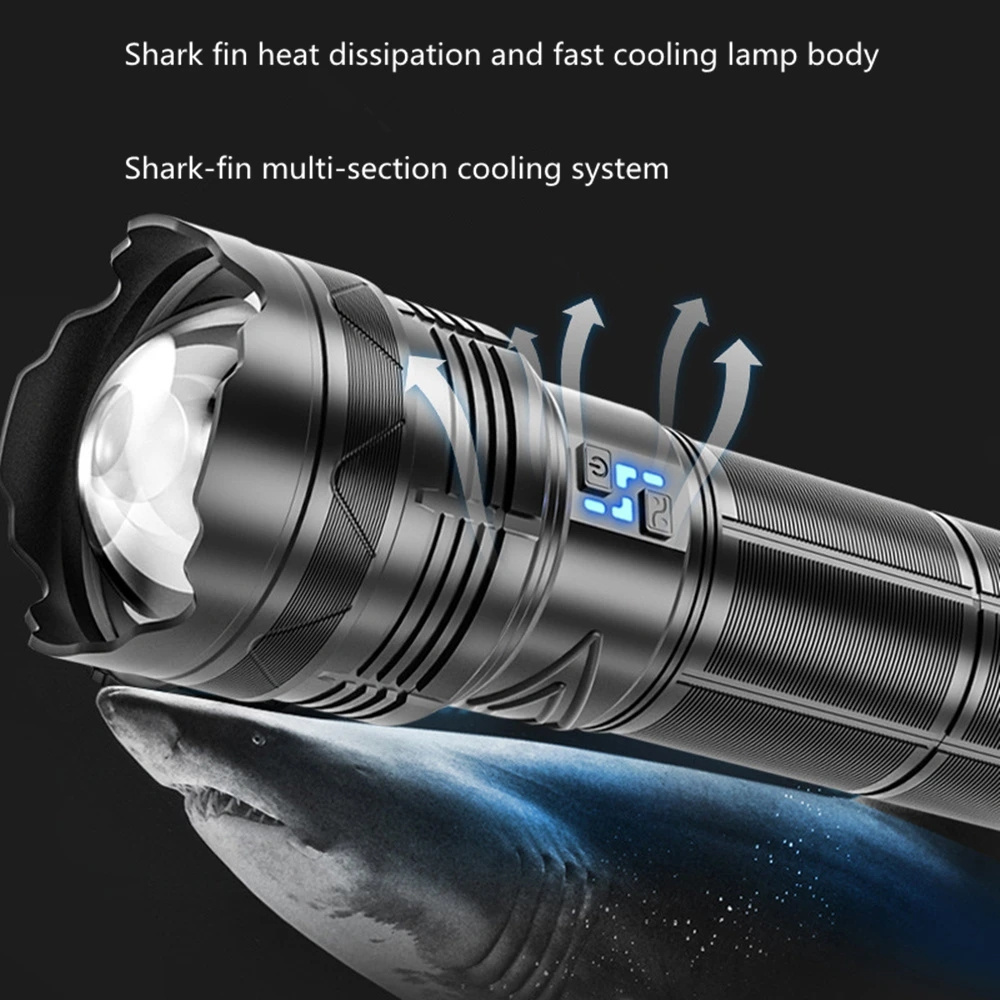 Helius Outdoor Power Display High Power 100W GT60 Super Bright Spotlight Long Range Zoomable Emergency LED Flashlight