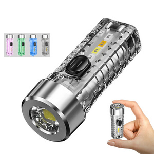 Mini Multicolor Side Lights 7 Camping Lighting Mode Key Chain Rechargeable Emergency Light Flashlight