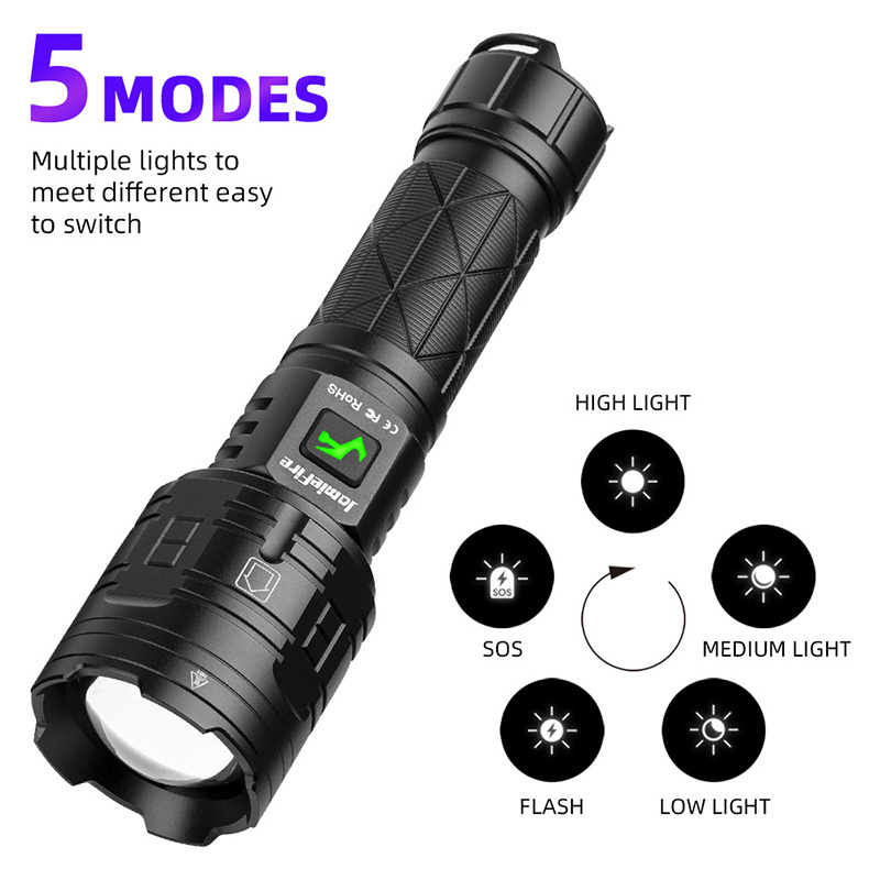 Helius XHP160 Zoom 5000LM Rechargeable Torch Brightest Tactical Camping Outdoor Most Powerful Led Flashlights