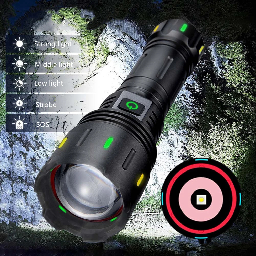 Super Bright Camping Outdoor High 100000 Lumen Power Long Range white laser Rechargeable Torch Light Led Tactical Flashlights