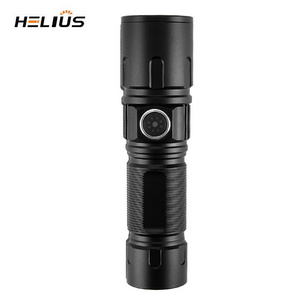 Helius High Quality Compact Long Distance Shooting USB Rechargeable Function LED Super Bright Mini Portable Small Flashlight