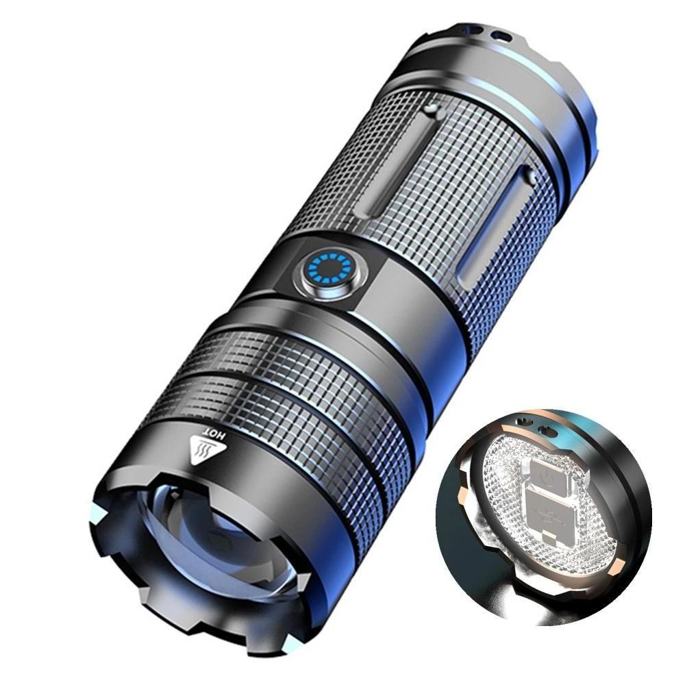 Helius Strong Long-range Outdoor Rechargeable High-power Battery-charged Portable Light Zoom White Laser Super Bright Flashlight