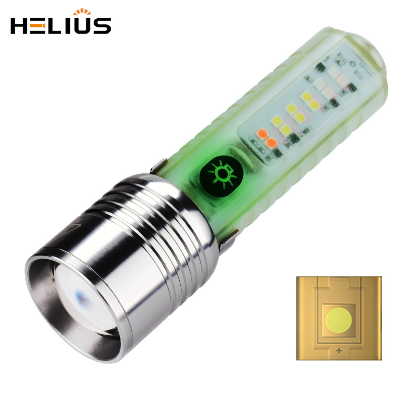 Helius Wholesale New Mini Flashlight Strong Light Long Shot Zoom Charging Outdoor Portable Flashlight