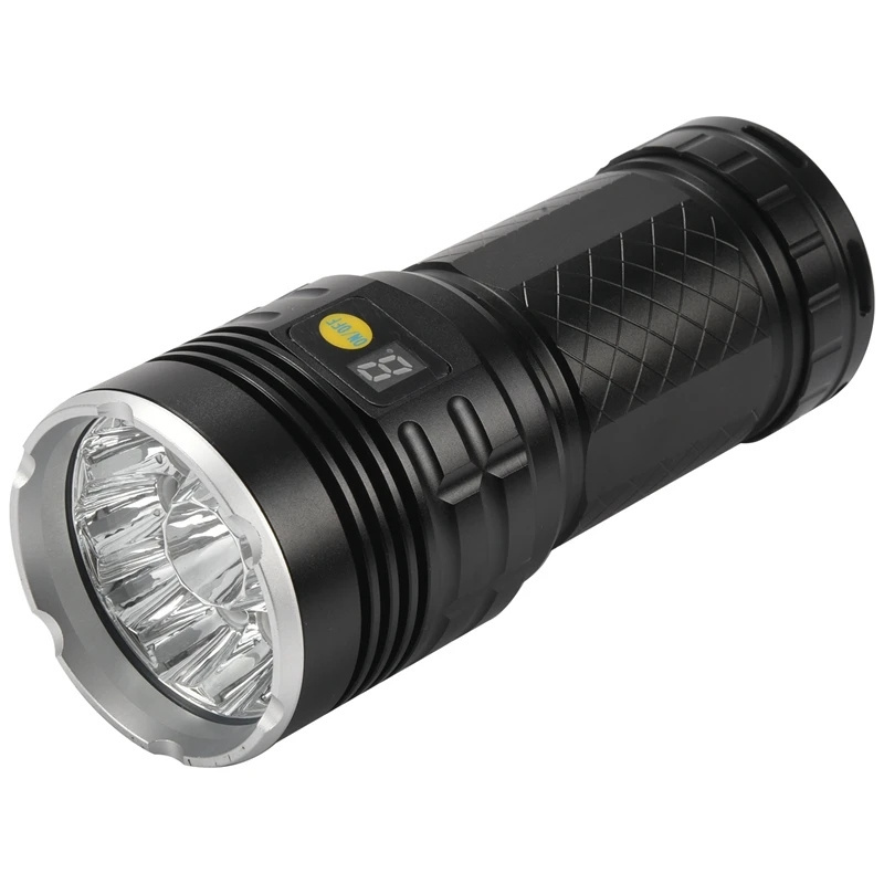 100000 Lumens,15x T6 LED 4 Modes Super Bright Tactical Flashlight, Waterproof Handheld Light with Power D Led Flashlight