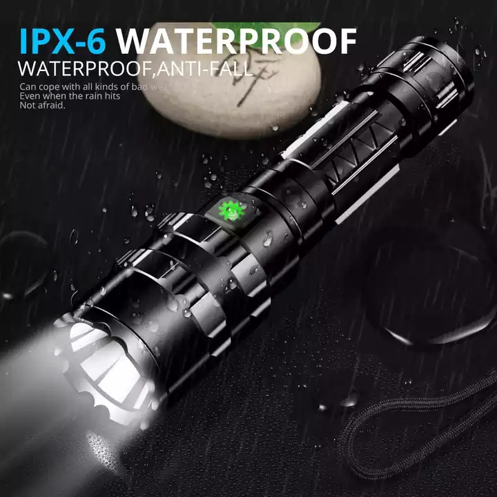 Tactical Flashlight 1600 Lumens USB Rechargeable Torch Waterproof Hunting Light with Clip Hunting Shooting Gun Accessories