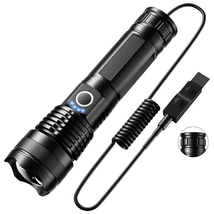 4-mode 3000m26650 battery100000 Lumen  gun breech white lazer light  rechargeable usb p70 led torch tactical light flashlights