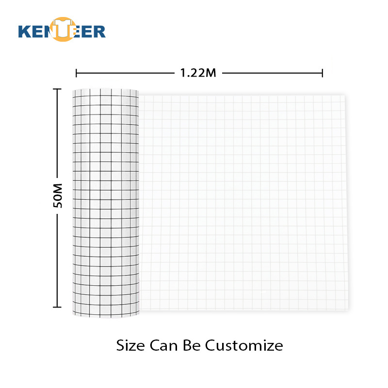 Wholesale waterproof removable clear grid self adhesive vinyl paper application film transfer tape roll for vinyl