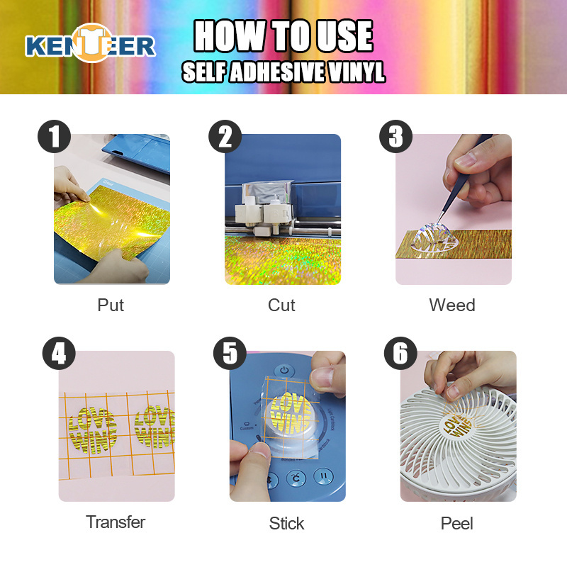 Kenteer advertising permanent adhesive vinyl color cutting vinyl high quality glossy white pvc self adhesive vinyl