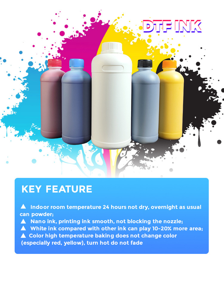 Dtf ink europe 1000ML Printing 5 Color Textile Super Color Ink Bank Dtf Ink For Epson 8550 L1800 L805 Printer