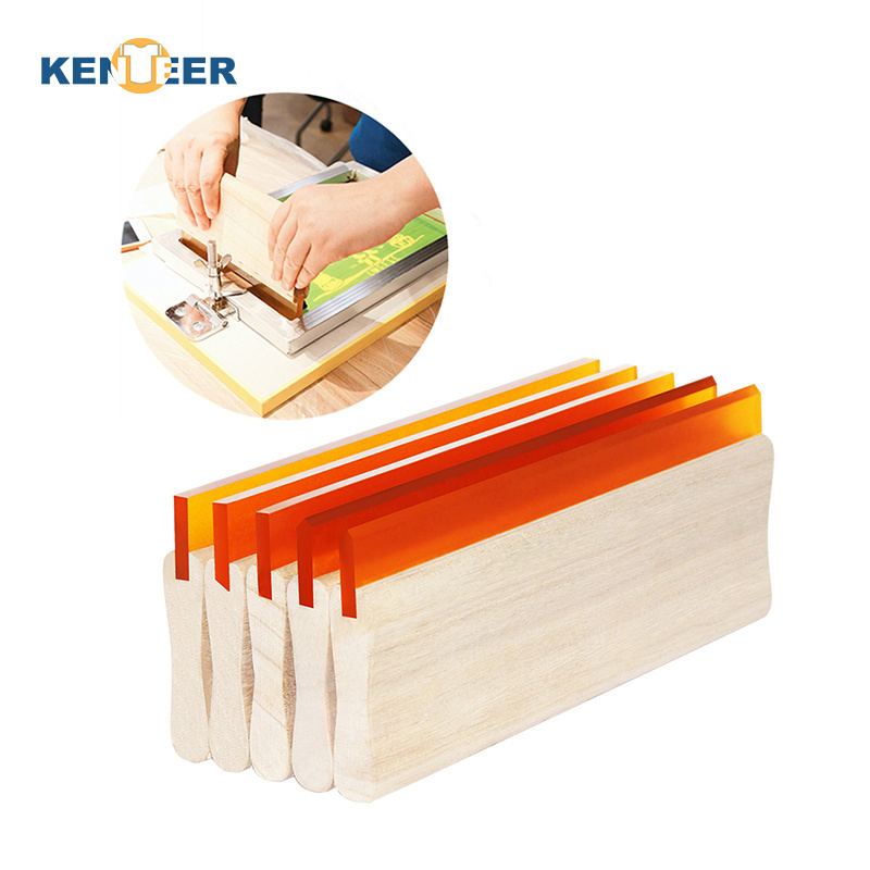 Factory price wooden handle squeegee blade rubber silk screen printing ink scraper