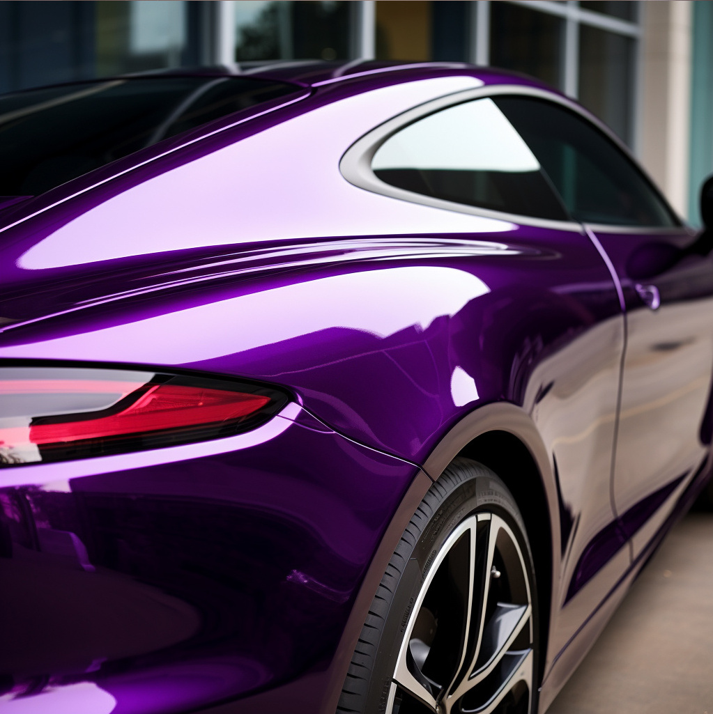 Super Bright  Glossy Purple Car Warping Film Vinyl WrapCar Wrapping Color Changing Film Car Laminating Film