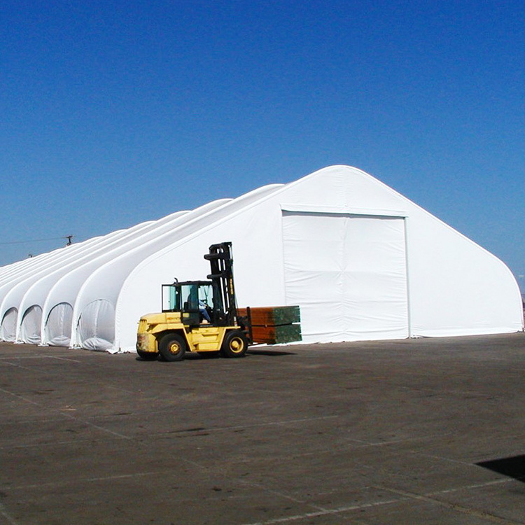 Outdoor industrial shelter curved clear span peach structure clear curve hall 5x5 10x10 20x20 custom event canopy for events