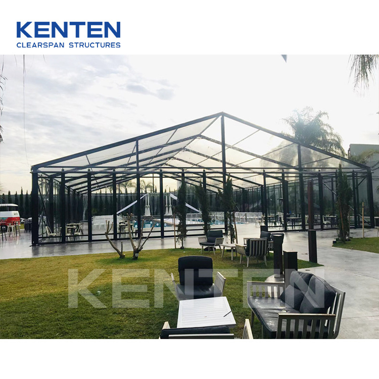 Transparent outdoor aluminium glass structure marquee wedding tent black frame clear event wed tents for general events party