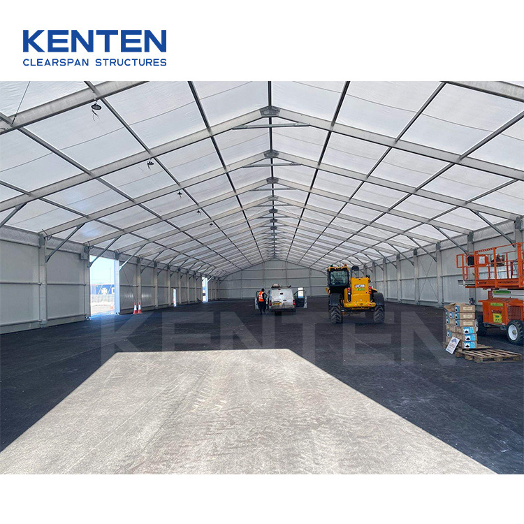 Large insulated temporary warehouse workshop storage hall high roof membrane structure heavy duty fire retardant industrial tent