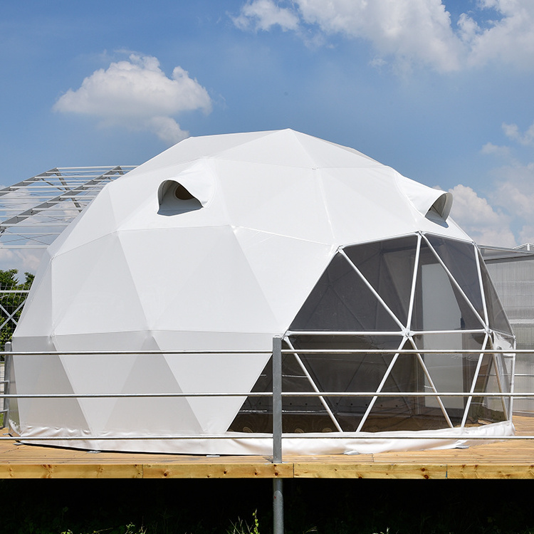 5m 6m 8m 10 meters winter hotel dome house prefab bracket polystyrene pvc glamping geodesic heavy duty dome tents with bathroom