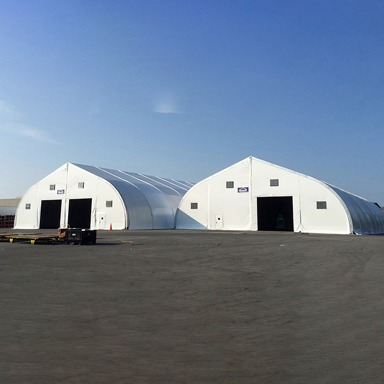 Outdoor industrial shelter curved clear span peach structure clear curve hall 5x5 10x10 20x20 custom event canopy for events