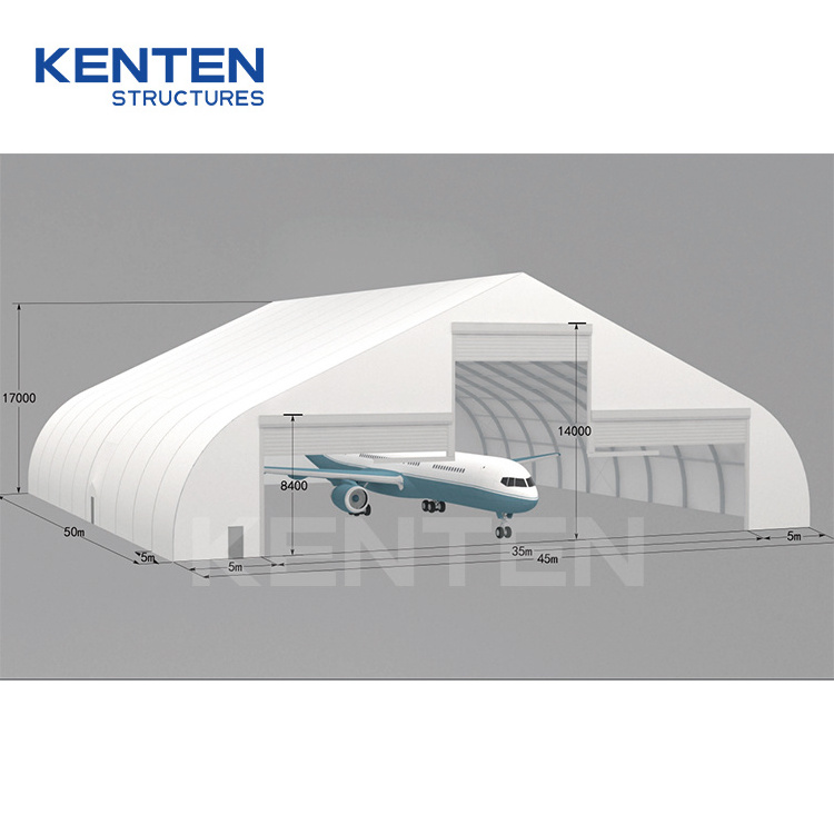 Large aircraft hangar trade frame tent mobile pvc plane shelter warehouse tent for helicopter airplane storage structures tent