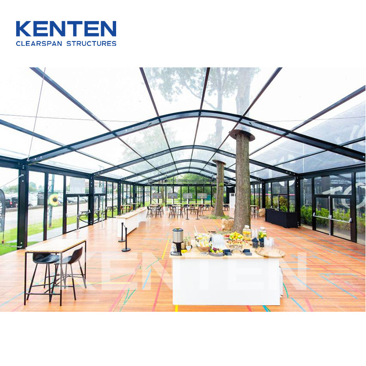 Clear top luxury wedding 10x20 black matquee aluminum arch frame out door party arcum event tent rentals clear tents for events