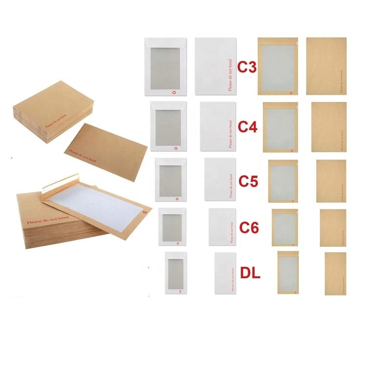 C3 a4 c6 c5 c4 black white brown manila paper rigid cardboard mailer please do not bend paper envelope