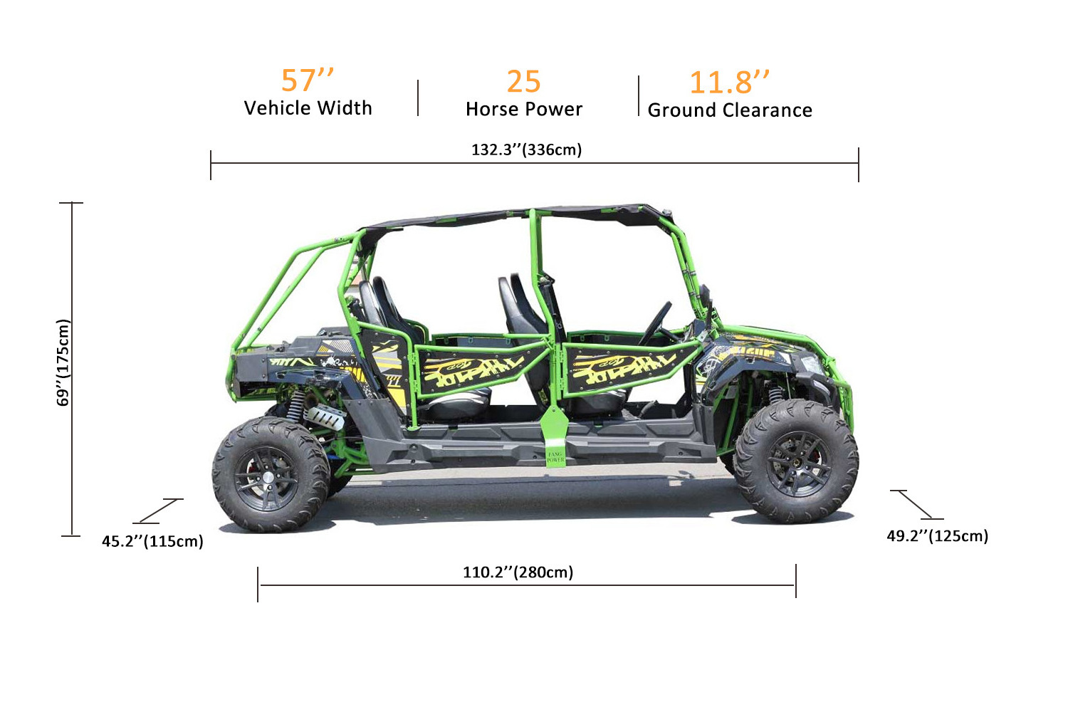 Fangpower dune buggy 250CC automatic sport adult wholesale 4 wheeler side by sides 2 seat utv