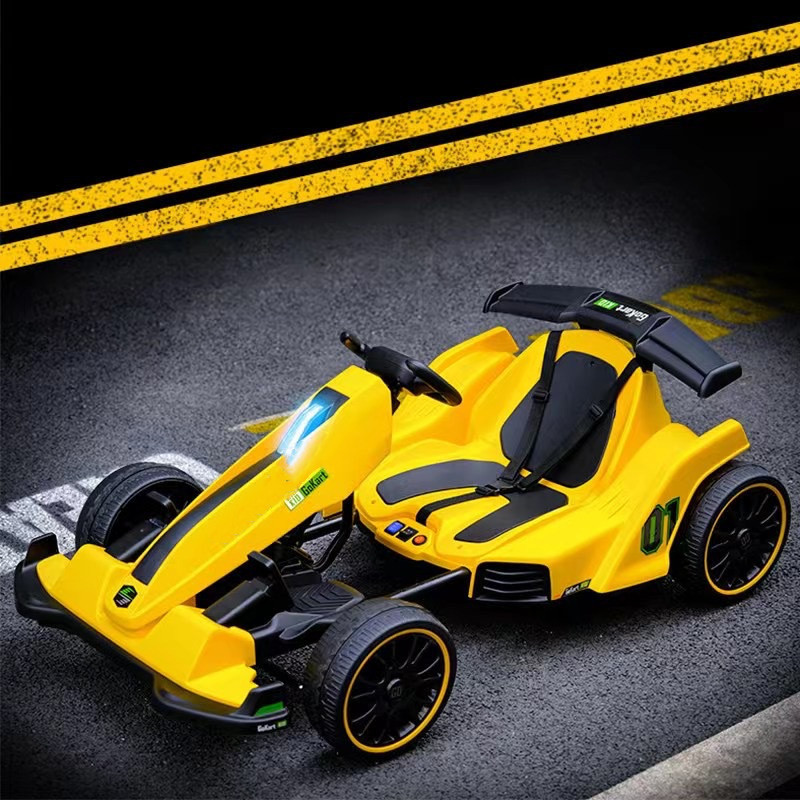 Electric Ride On Go Kart, Outdoor Racing Go-Kart, Electric Karting Vehicle for Boys and Girls Ride On car toys go kart