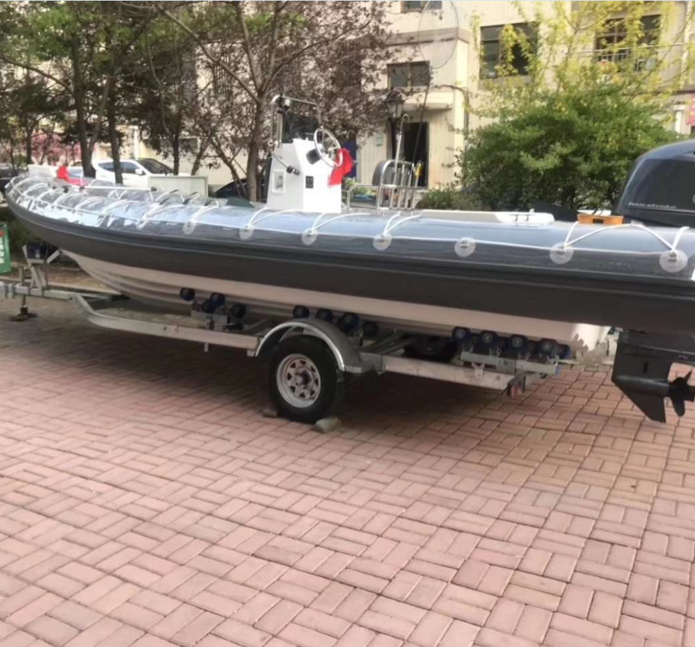 KNL ODM rubber assault boat beach motor boat yacht glass fiber road boat trailer