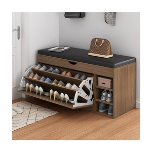 Factory Modern Storage Shoe Rack Cabinet With Seat Smart Wooden Shoes Drawer Rack Bench For Entryways Living Room Furniture