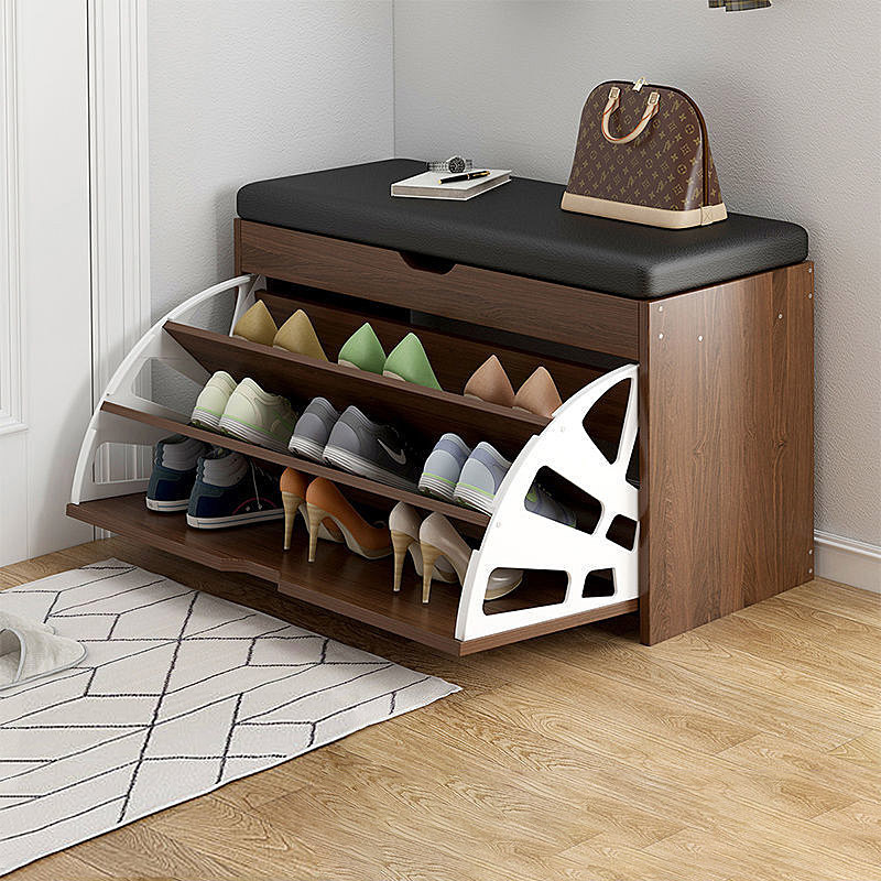 Factory Modern Storage Shoe Rack Cabinet With Seat Smart Wooden Shoes Drawer Rack Bench For Entryways Living Room Furniture