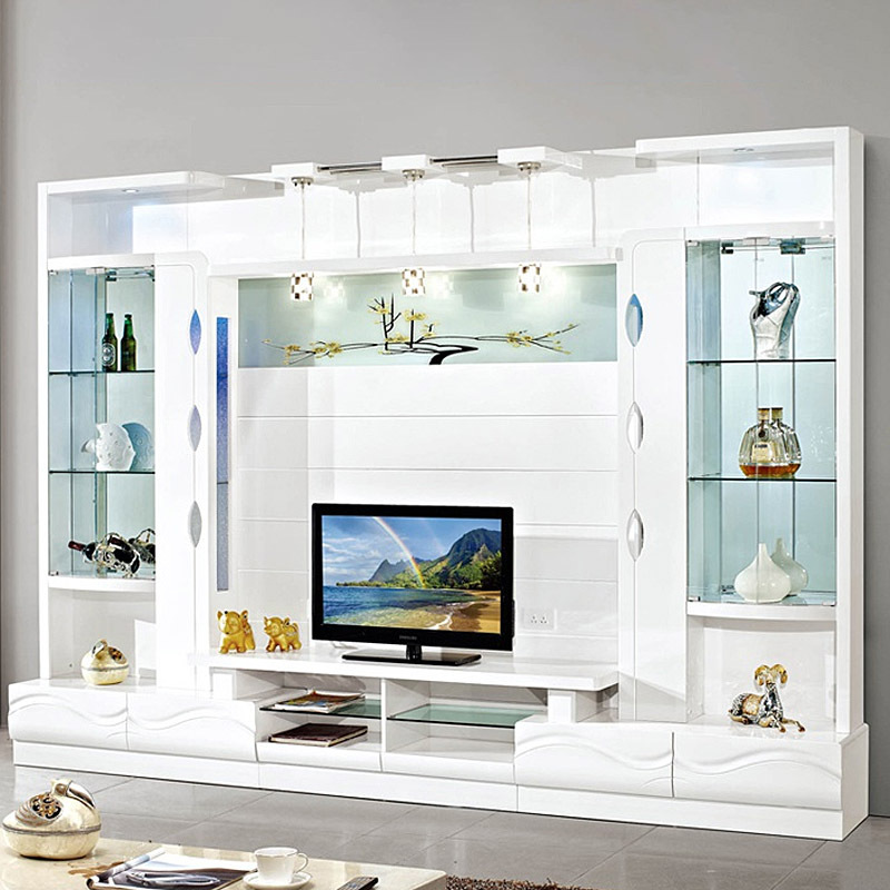 Wandmeubel Universal Tv Wall Unit Cabinet Set With Show Glass Storage Cabnets TV Stand Living Room Furniture