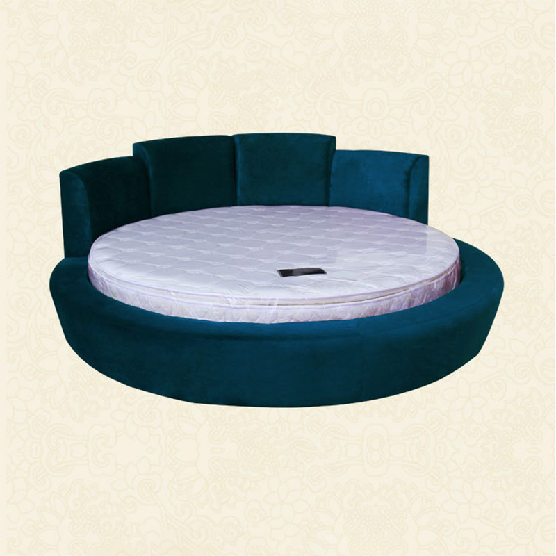 Oem Modern Letto Matrimoniale 1set Soft Round Bed Frame Queen Upholstered Circle Bed Special Shape Ronde Bed For Bedroom