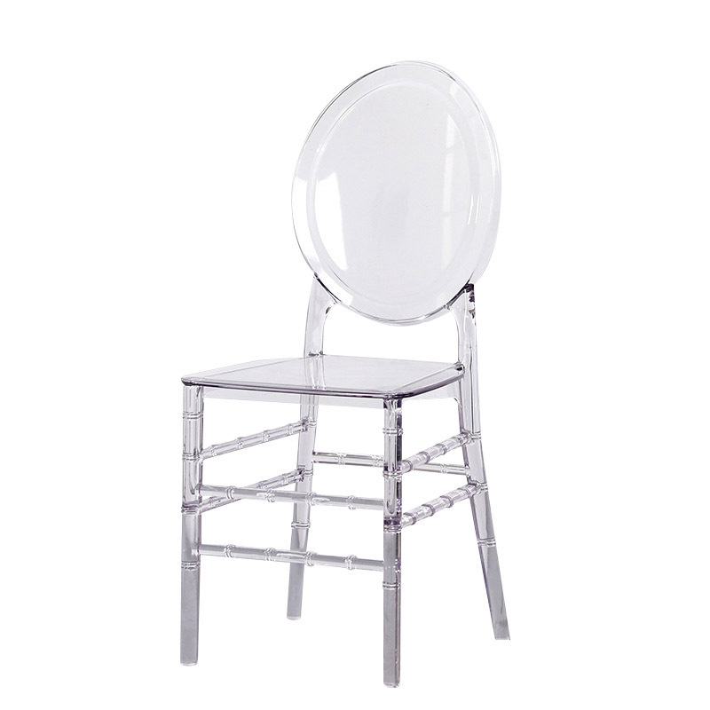 OEM Tiffany Transparent Acrylic Hotel Chairs Chiavari Plastic Dining Chair Chavair Black Resin Clear Chairs For Event Wedding