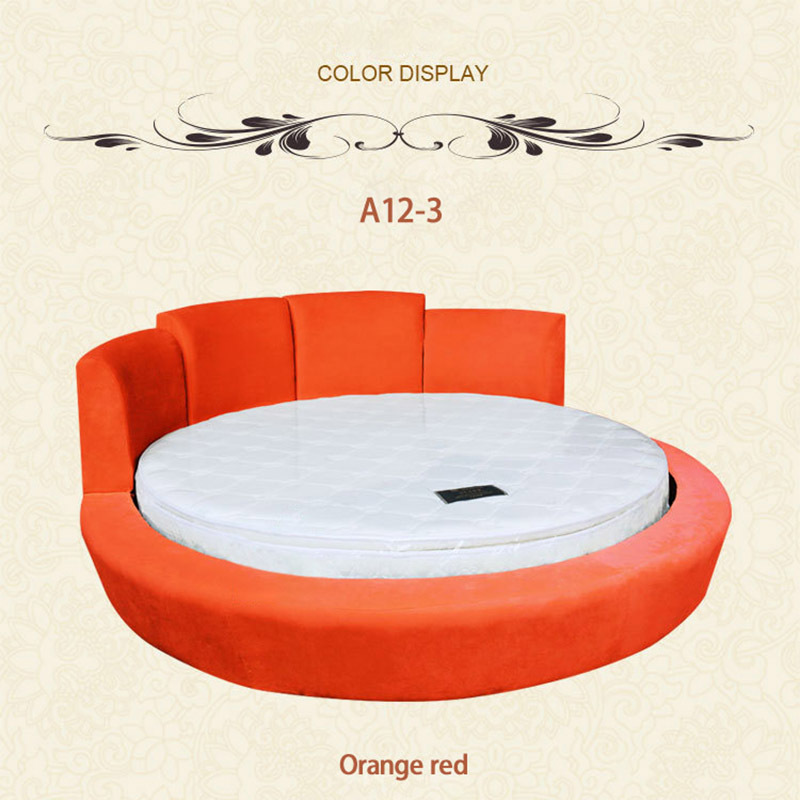 Oem Modern Letto Matrimoniale 1set Soft Round Bed Frame Queen Upholstered Circle Bed Special Shape Ronde Bed For Bedroom