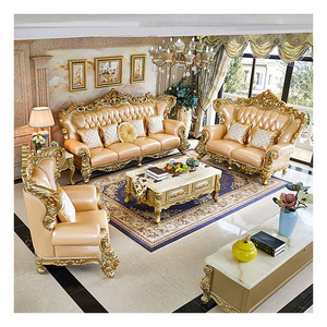 French Luxury Genuine Leather Sofa Couch Set Turkish Royal Hand Carved Wooden Sofas Modern Nordic Living Room Furniture