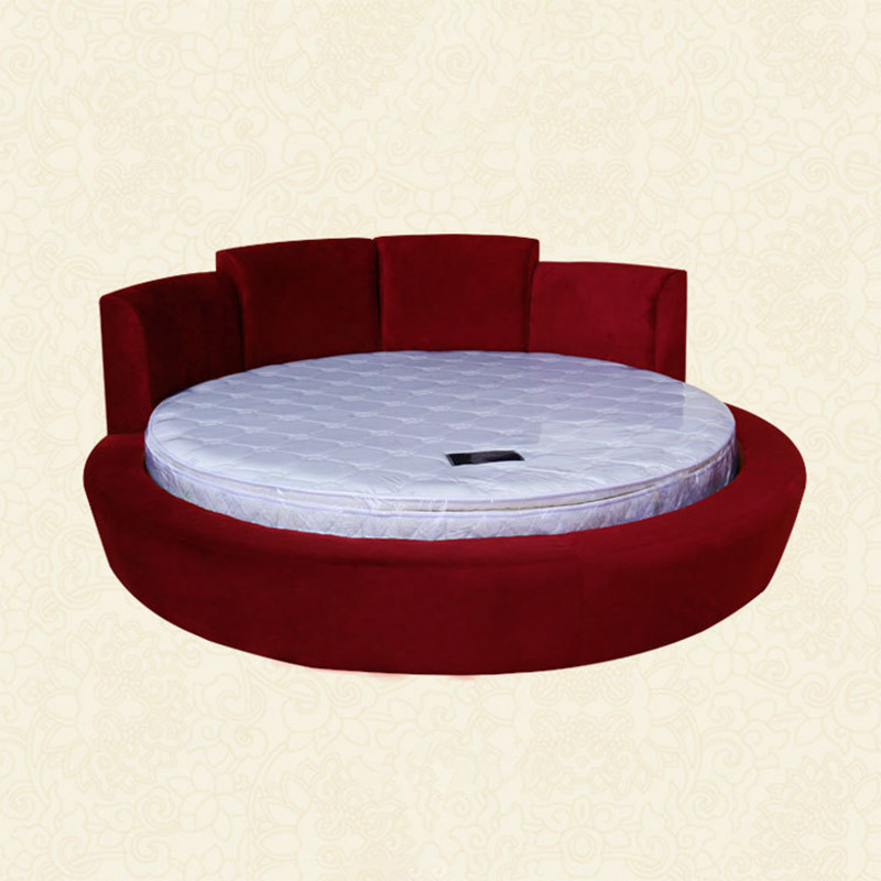 Oem Modern Letto Matrimoniale 1set Soft Round Bed Frame Queen Upholstered Circle Bed Special Shape Ronde Bed For Bedroom