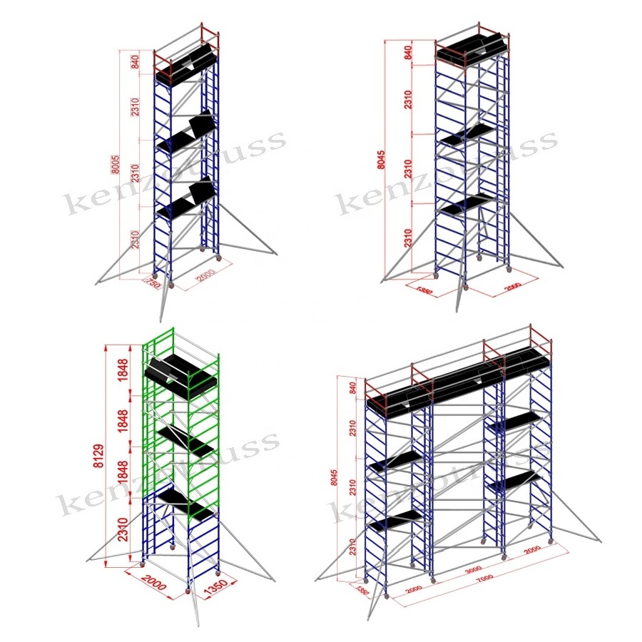 Aluminium Scaffold Ladder Easy Install Scaffolding Platform For Construction