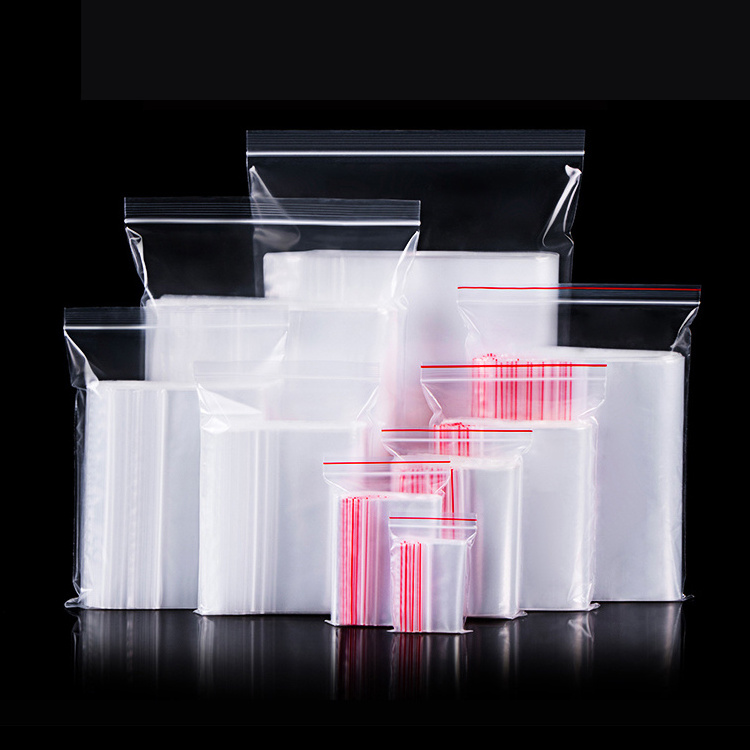 Resealable Thickened  Grip Seal LDPE Poly Polythene Plastic Transparent Plastic Bag PE Clear Zip Lock Jewelry Sample Bag