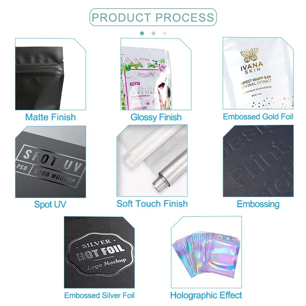 Customized Cosmetic Sample Packets Aluminum Foil Flat Pouch Packaging with Logo, Skincare Cosmetic Cream Sample Sachet Packaging