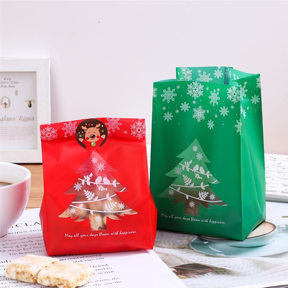 Snowflake Christmas Tree Gift Bags Merry Christmas Baking Packaging Bag Candy Boxes Xmas Decorations for Home