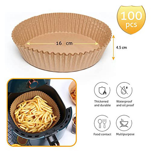 Non-stick Air Fryer Disposable Paper Liner, Oil-proof Air Fryer Parchment Paper Liners, Water-proof Airfryer Baking Paper