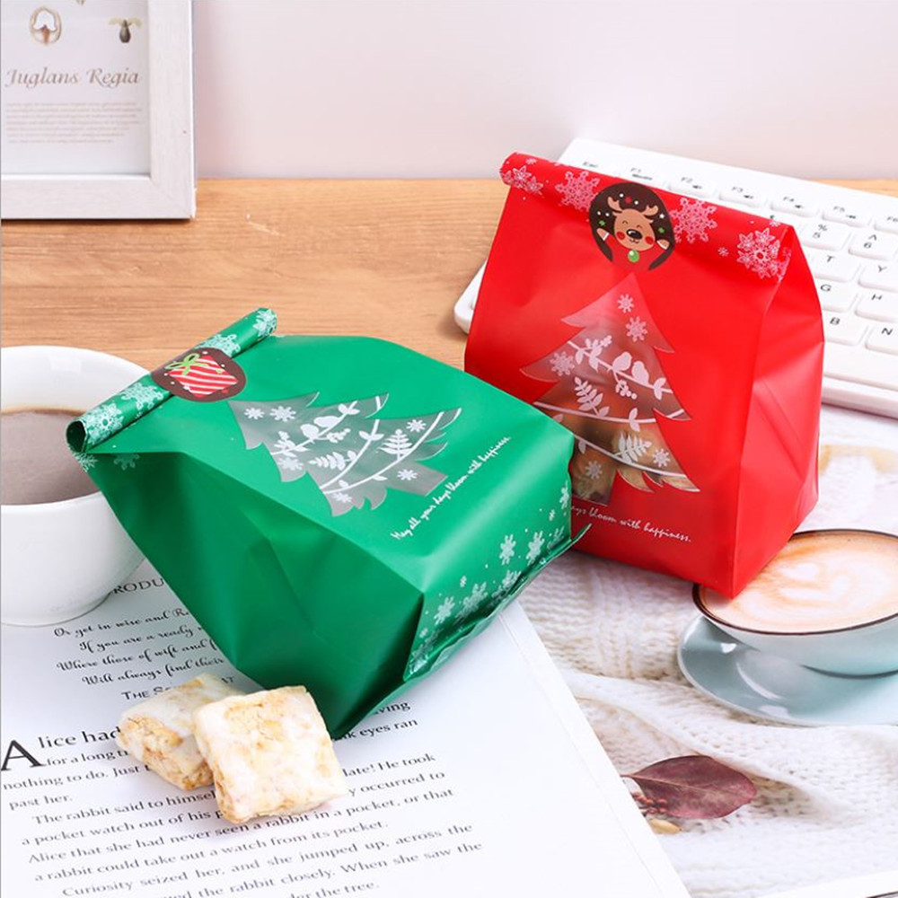 Snowflake Christmas Tree Gift Bags Merry Christmas Baking Packaging Bag Candy Boxes Xmas Decorations for Home