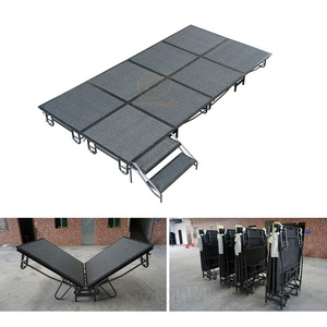 Indoor Folding Portable Stage Mobile Stage with Wheels for Event