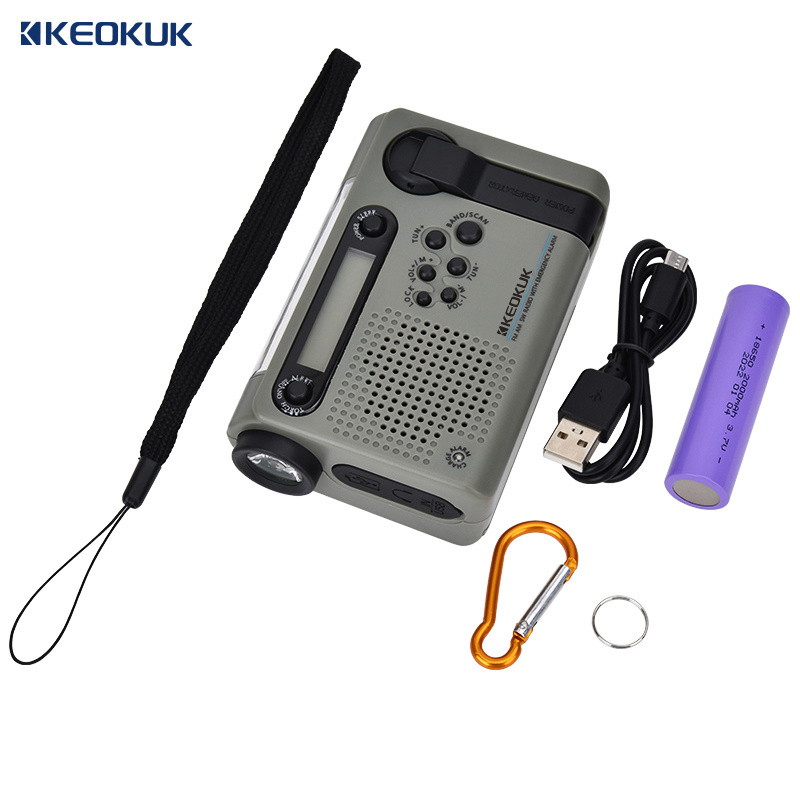 Portable Weather Radio Hand Crank Dynamo Powered Torch Fm Am Sw Radio Receiver With Solar Outdoor Emergency Alarm Flashlight