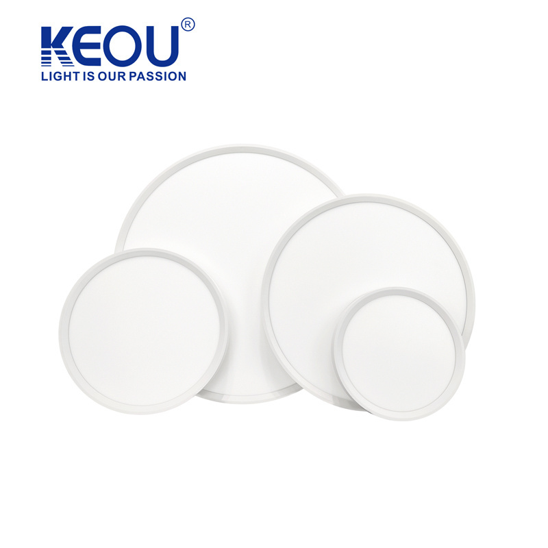 KEOU Best Quality DIP 3CCT control  plastics 18W 24W 32W 40W 50W 70W flush mount ceiling light