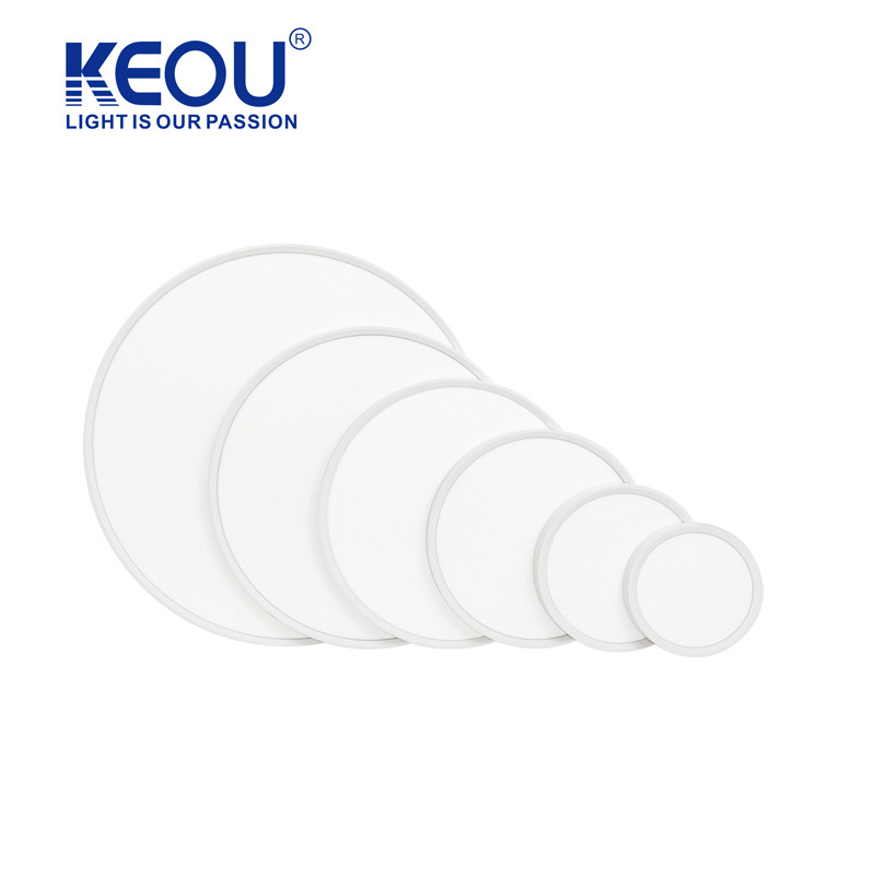 KEOU Best Quality DIP 3CCT control  plastics 18W 24W 32W 40W 50W 70W flush mount ceiling light