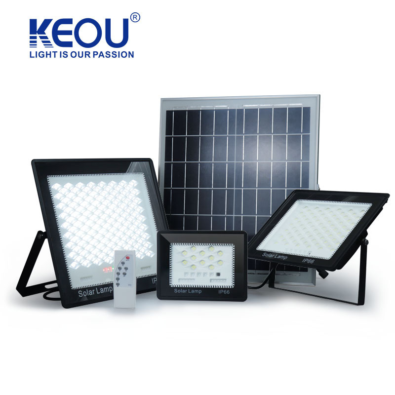 CE aluminum 10W 30W 50W 100W 200W Waterproof IP66 solar outdoor camping hiking solar flood light