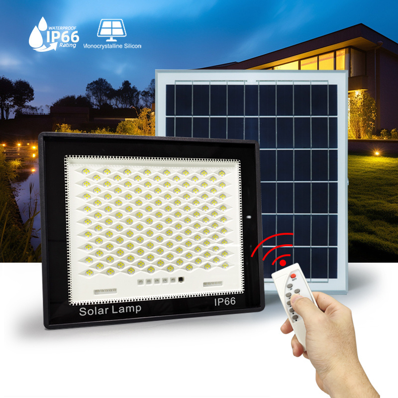 CE aluminum 10W 30W 50W 100W 200W Waterproof IP66 solar outdoor camping hiking solar flood light