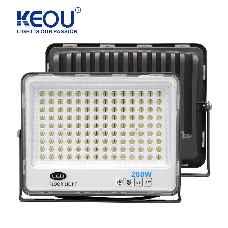 KEOU IP67 Waterproof Led Flood Light for Village Long Working Hours Conjoined Single Lens 200W Aluminum 40 100w Led Floodlight