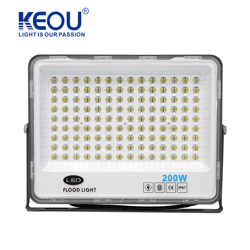 KEOU IP67 Waterproof Led Flood Light for Village Long Working Hours Conjoined Single Lens 200W Aluminum 40 100w Led Floodlight