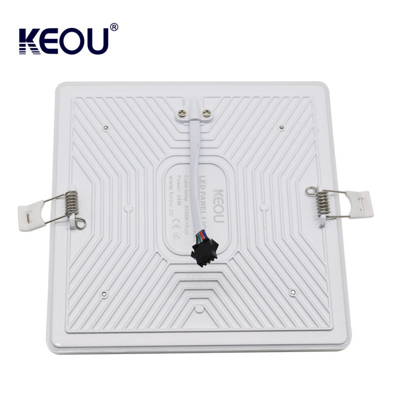 Double color dimmable 16w colour changing led ceiling panel light recessed square