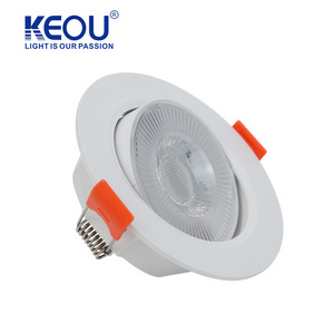 Round DOB indoor spotlight 5W 7W 9W 85-265V PC material rotatable spotlight